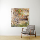 Waterverf Fiets Kunst Tapestry Wandkleed (In Situ (horizontaal))