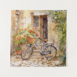 Waterverf Fiets Kunst Tapestry Wandkleed