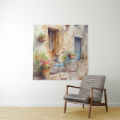 Waterverf Fiets Kunst Tapestry Wandkleed (In situ)