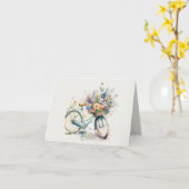 Waterverf fiets met bloemen kaart (Gele Bloem)