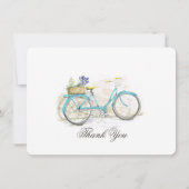 Waterverf Fiets met Mand Dank u Bedankkaart (Achterkant)