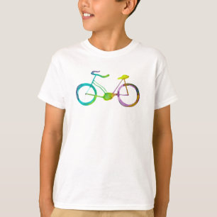 Waterverf fiets t-shirt