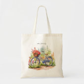 Waterverf fiets tote bag (Voorkant)