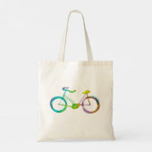 Waterverf fiets tote bag (Achterkant)