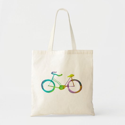Waterverf fiets tote bag (Voorkant)