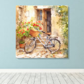 Waterverf Fietsdoek Kunst Canvas Afdruk (Insitu (Houten vloer))