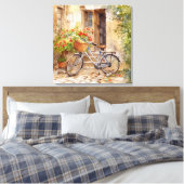 Waterverf Fietsdoek Kunst Canvas Afdruk (Insitu (Slaapkamer))