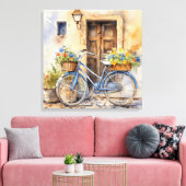 Waterverf Fietsdoek Kunst Canvas Afdruk (Insitu (Woonkamer))