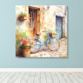 Waterverf Fietsdoek Kunst Canvas Afdruk (Insitu (Houten vloer))