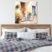 Waterverf Fietsdoek Kunst Canvas Afdruk (Insitu (Slaapkamer))