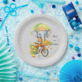 Waterverf Fietsen Olifant Papier Bord (Feest)
