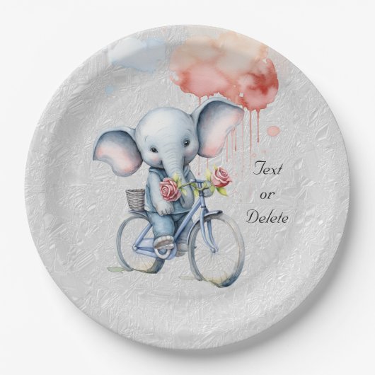 Waterverf Fietsen Olifant Papier Bord (Voorkant)