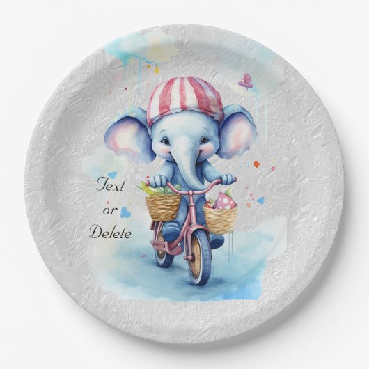 Waterverf Fietsen Olifant Papier Bord (Voorkant)