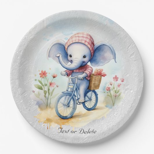 Waterverf Fietsen Olifant Papier Bord (Voorkant)