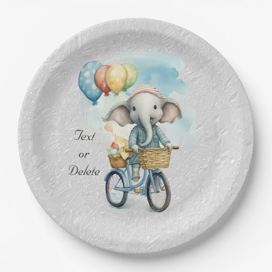 Waterverf Fietsen Olifant Papier Bord (Voorkant)