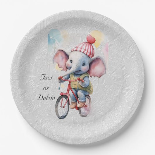 Waterverf Fietsen Olifant Papier Bord (Voorkant)