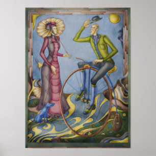 waterverf fietsen poster
