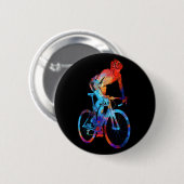 Waterverf fietsen ronde button 5,7 cm (Voorkant /achterkant)