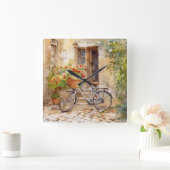 Waterverf Fietskunst Wandklok (Huis)