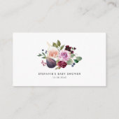 Waterverf Fig en Berry Floral Display Shower Informatiekaartje (Achterkant)