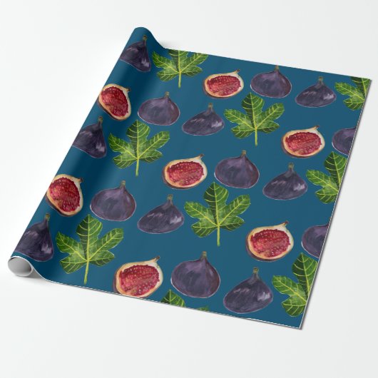 Waterverf FIGS-vruchten in het najaar Cadeaupapier (Uitgerold)