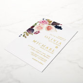 Waterverf figuren en herfst-bloei folie uitnodiging (Gedraaid)