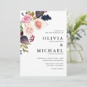 Waterverf figuren en herfst-bloei kaart (Staand voorkant)