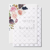 Waterverf figuren en herfst-bloei vellum uitnodigingen (Offset (Uitnodiging))