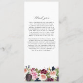 Waterverf figuren en paarse bloemen vallen rond programmakaart (Achterkant)