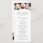 Waterverf figuren en paarse bloemen vallen rond programmakaart (Voorkant / Achterkant)