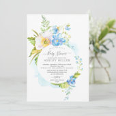Waterverf Fijne Floral Baby shower Kaart (Staand voorkant)