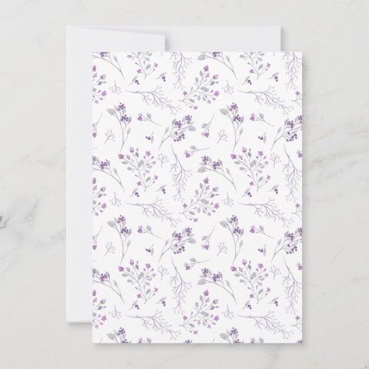 Waterverf Fijne paarse bloemen Eerste Gemeenschap Kaart (Achterkant)