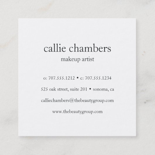 Waterverf, fijngemaakt vierkante visitekaartje (Achterkant)