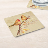 Waterverf Finch Bird Wildlife Natuur Art Phone Kartonnen Onderzetters (Schuin)