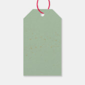 Waterverf Fir Tree & Red Heart Ornament Gift Label Cadeaulabel (Achterkant)