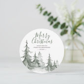 Waterverf Fir Trees Winter, kerstfeest Feestdagenkaart (Staand voorkant)