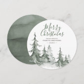 Waterverf Fir Trees Winter, kerstfeest Feestdagenkaart (Voorkant / Achterkant)