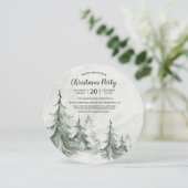 Waterverf Fir Trees Winter, kerstfeest Kaart (Staand voorkant)