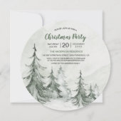 Waterverf Fir Trees Winter, kerstfeest Kaart (Voorkant)