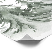 Waterverf Fir Trees Winter, kerstfeest Poster (Hoek)