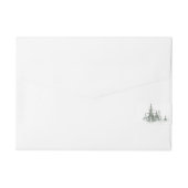 Waterverf Fir Trees Winter Wedding Adreslabel Wikkel (Achterkant)