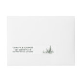 Waterverf Fir Trees Winter Wedding Adreslabel Wikkel (Voorkant)