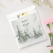 Waterverf Fir Trees Winter Wedding Bedankzakje (Gezegeld)