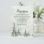 Waterverf Fir Trees Winter Wedding Kaart (Staand voorkant)