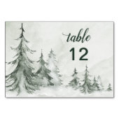 Waterverf Fir Trees Winter Wedding Kaart (Voorkant)