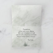 Waterverf Fir Trees Winter Wedding Kaart (Binnen)