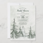 Waterverf Fir Trees Winter Wedding Kaart (Voorkant)