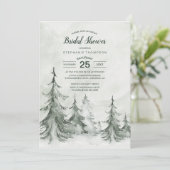 Waterverf Fir Trees Winter Wedding Kaart (Staand voorkant)