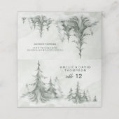 Waterverf Fir Trees Winter Wedding Place Card Plaatskaartje (Buitenkant ongevouwen)