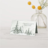 Waterverf Fir Trees Winter Wedding Place Card Plaatskaartje (Achterkant)